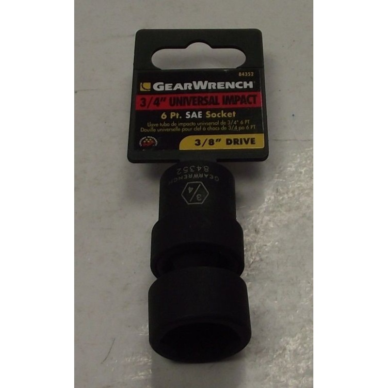 Gearwrench 3/4" Universal Impact Socket 3/8" Drive 6pt 84352