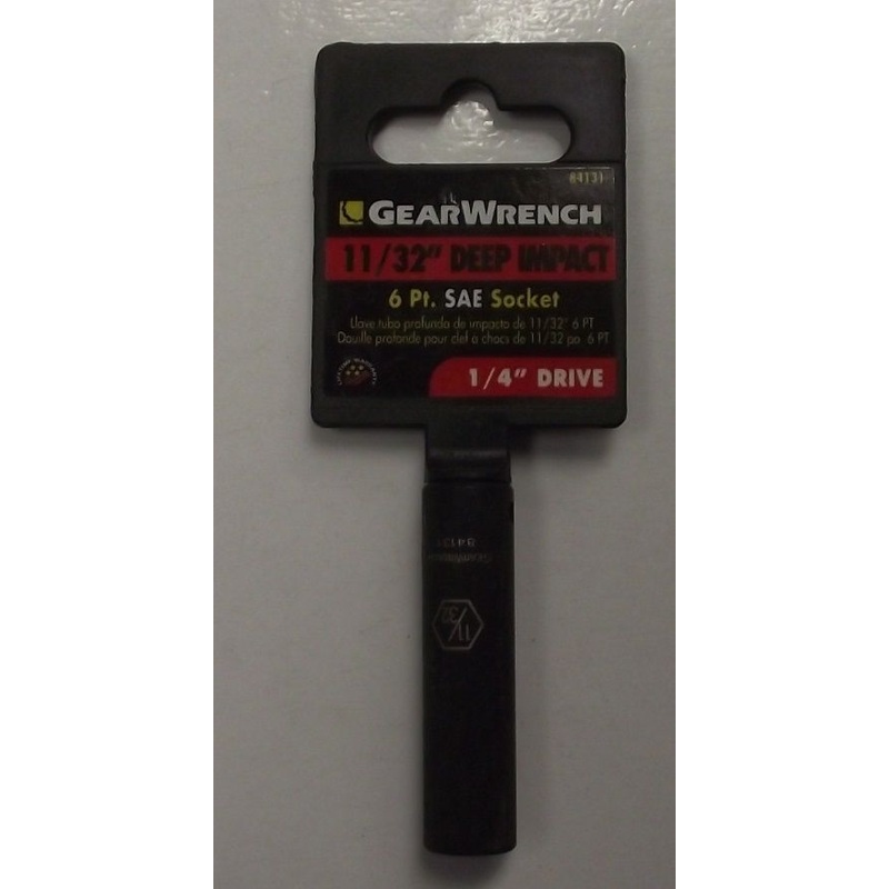 Gearwrench 84131 1/4" Drive 11/32" Deep Impact Socket 6pt