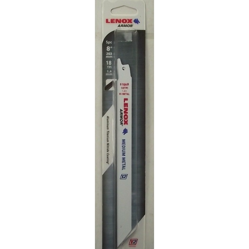 LENOX 1862833  818AR 5-Pack 8" 18TPI Bi-Metal Reciprocating Saw Blade USA