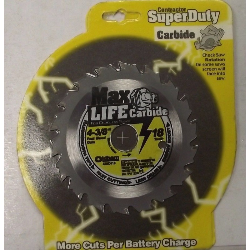 Oldham 438C418 4-3/8" x 18 Tooth Max life Carbide Saw Blade USA