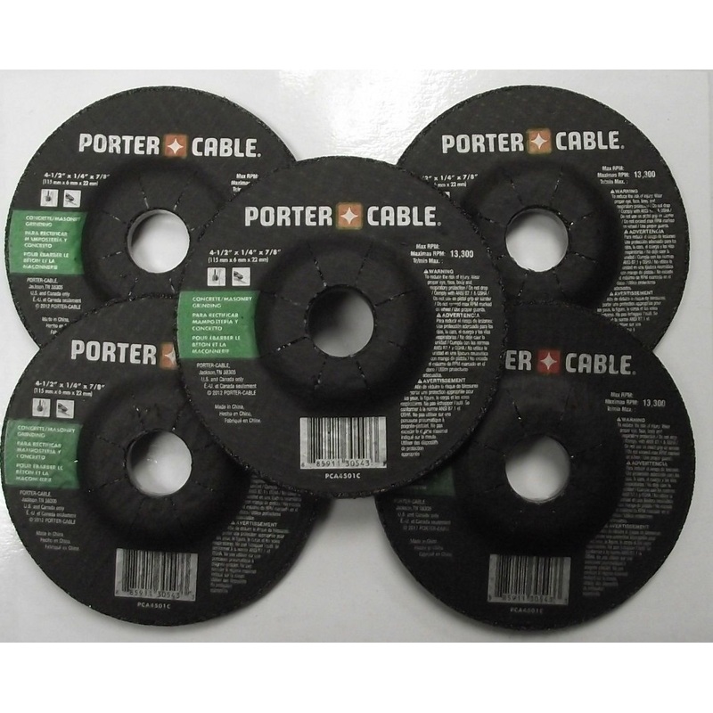 PORTER-CABLE PCA4501C 4-1/2" Concrete Masonry Grinding Wheel 5pcs.