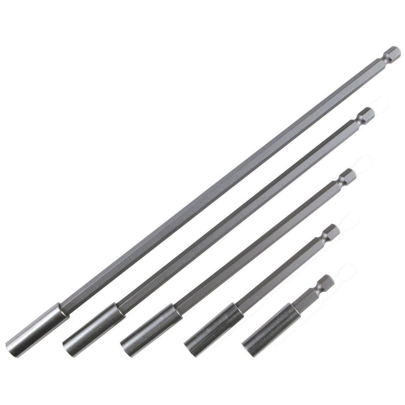 5 Piece Magnetic Retaining Ring 1/4" Bit Holder Set