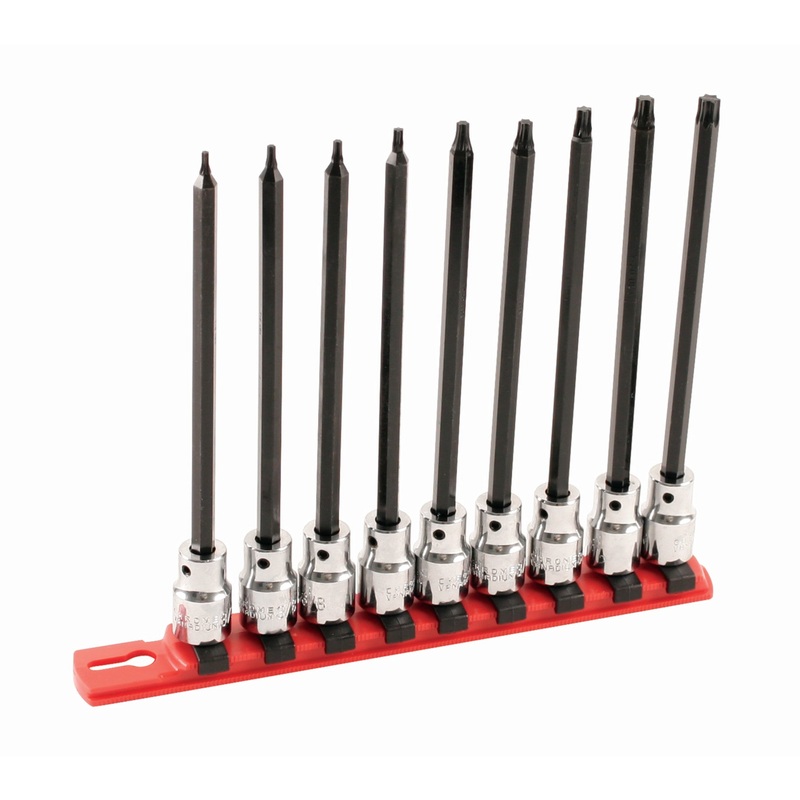 9 Piece Torx 3/8" Drive Bit Socket Set - T8 - T40