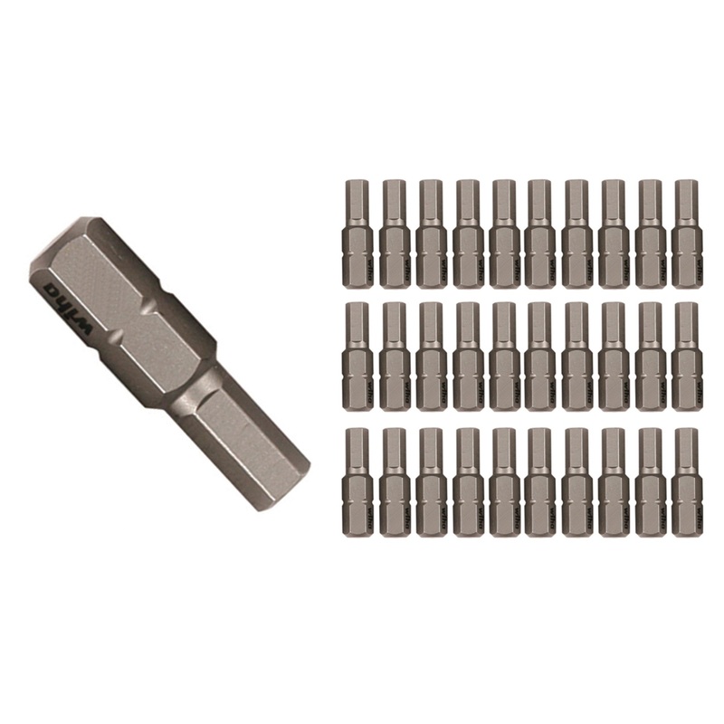 Hex Contractor Insert Bit 1/4" x 25mm - 30 Piece