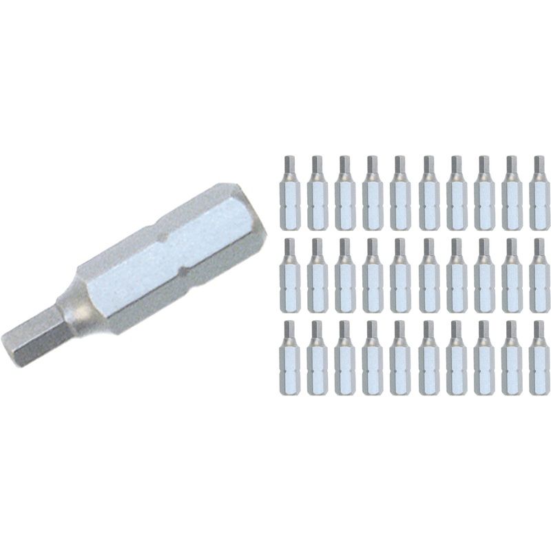 Hex Contractor Insert Bit 2.0mm x 25mm - 30 Pack
