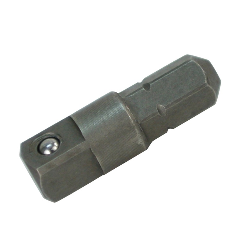 Hex to Square 1/4" Socket Bit Adapter