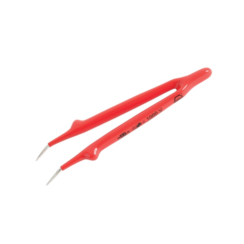 Insulated Tweezers Angled Fine 6"