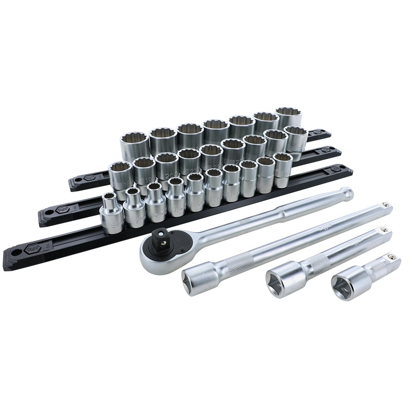 30 Piece 1/2" Drive Socket Set - Metric