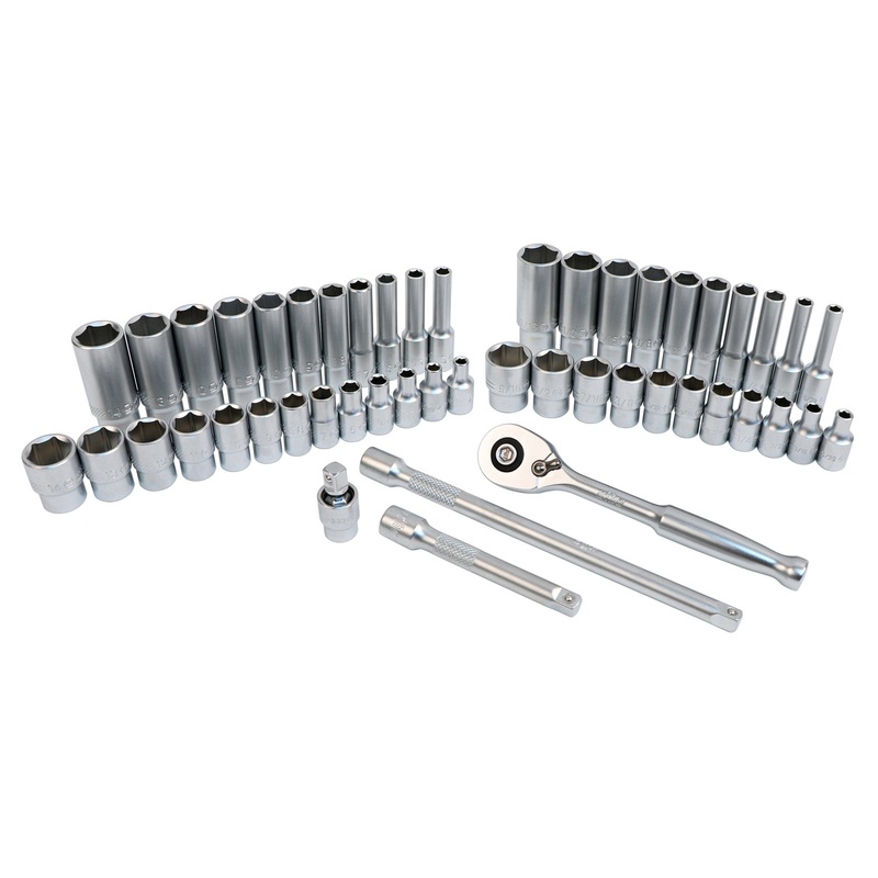 49 Piece 1/4 Drive MM and SAE Socket Set