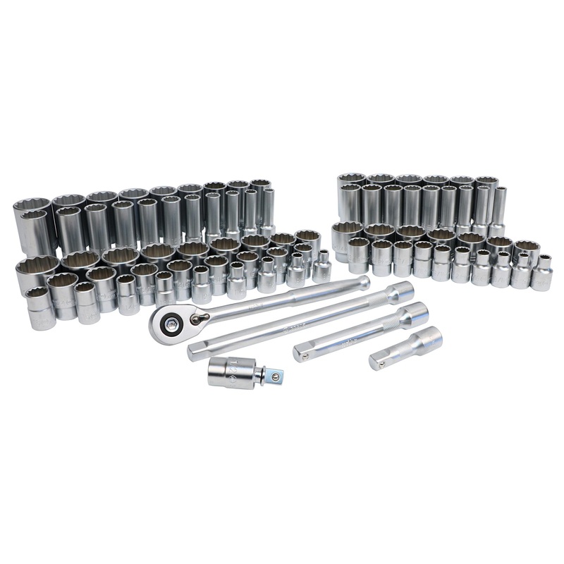 84 Piece Professional Socket Set - 1/2 Drive - Metric and SAE