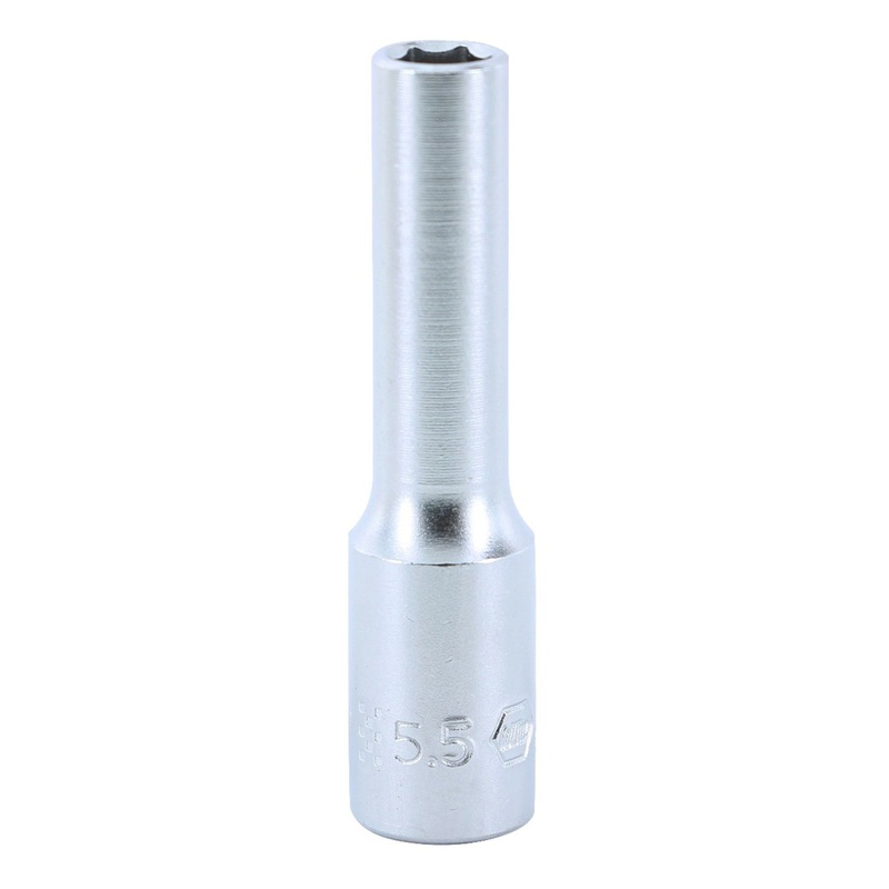 6 Point - 1/4 Inch Drive Deep Socket - 5.5mm x 50mm