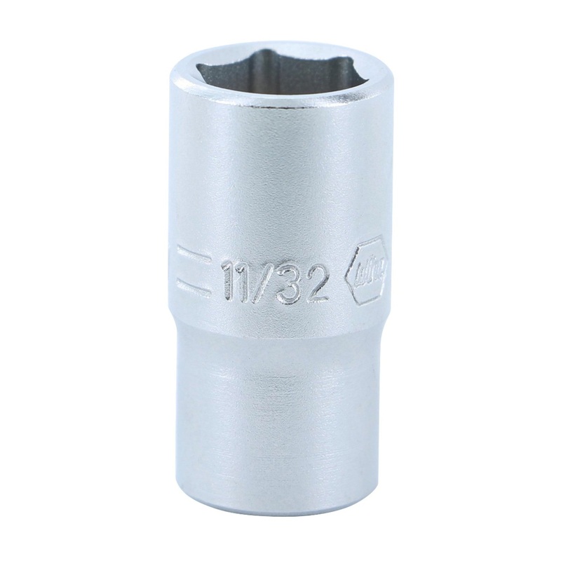 6 Point - 1/4 Inch Drive Socket - 11/32" x 25mm