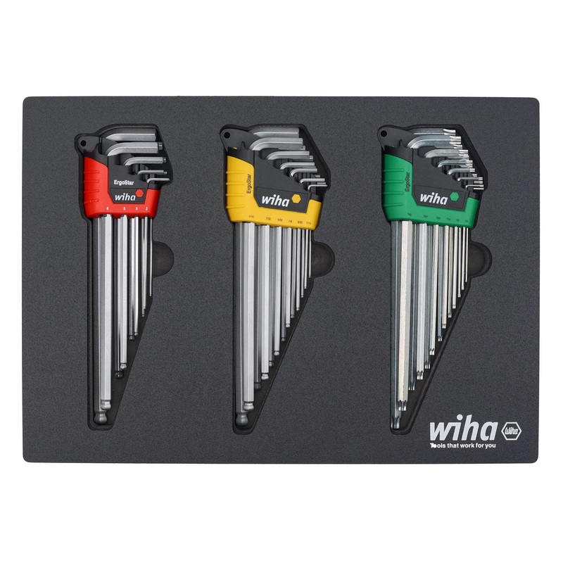 35 Piece ErgoStar L-Key Tray Set - Hex Metric, Hex SAE, Torx