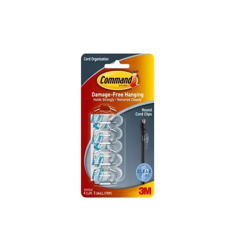 Commandez des clips de cordon rond auto-adhsif 4pk (clair)