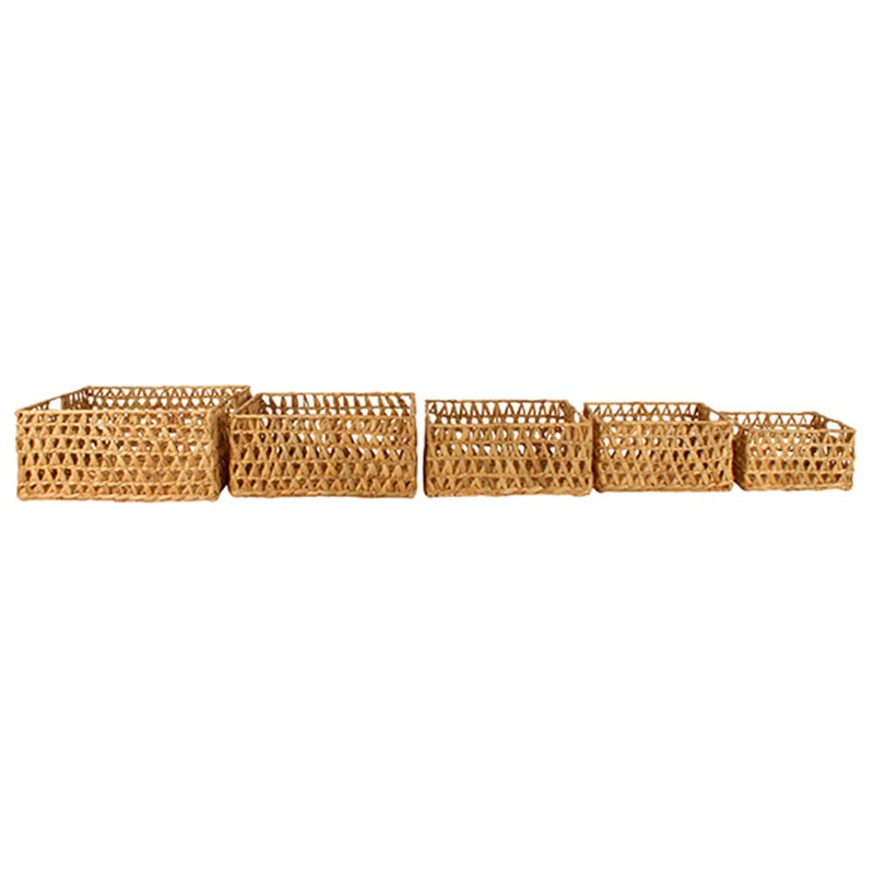 Ensemble Poe de 5 paniers de jacinthe d'eau carrs (45x45x21cm)