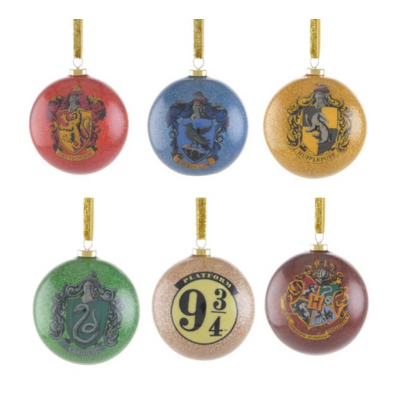 Harry Potter Poudlard Baubles de paillettes de Nol (ensemble de 6)