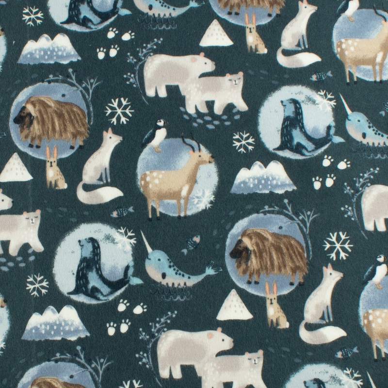 Printed Flannelette - WINDHAM - 1025 - Deep Teal