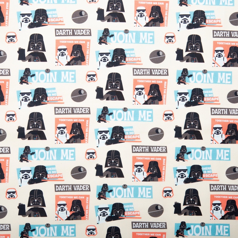 PRIVILGE by CAMELOT - Licensed Cotton Print - Star Wars -Darth Vader / Stormtrooper - Ivory