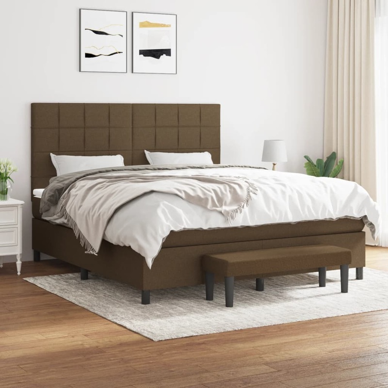 Sommier  lattes de lit avec matelas Marron fonc 180x200 cm