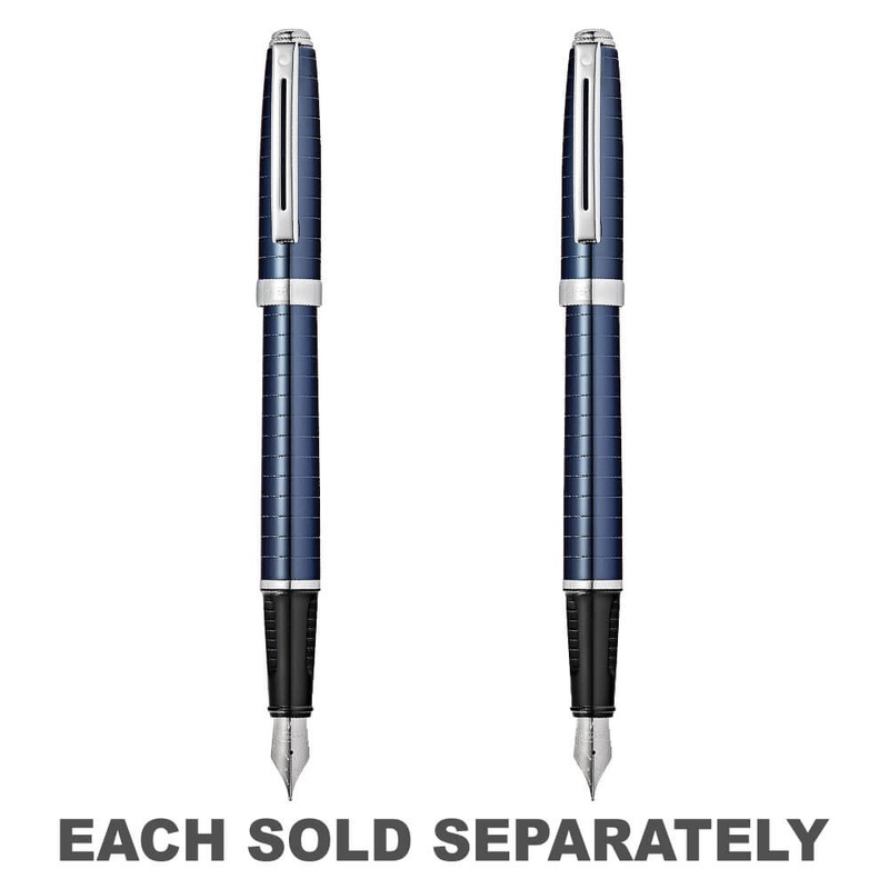Stylo de fontaine prlude avec lignes graves (bleu cobalt)