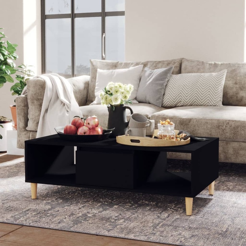 Table basse noir 103,5x60x35 cm bois d'ingnierie